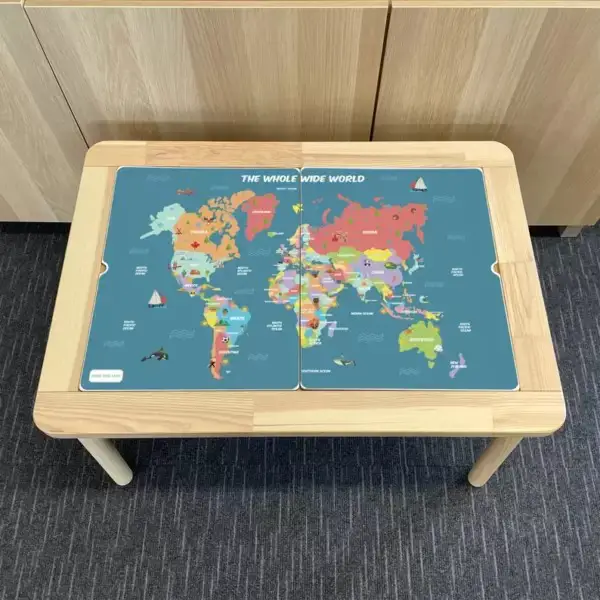 Flisat Kids Table World Map Cover