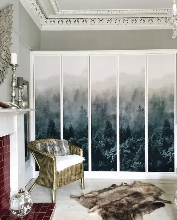 Misty Forest Mural on Your Wardrobe