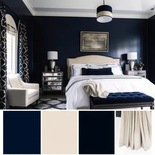 Navy Bedroom Color Pairing Ideas