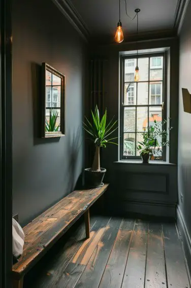 Sleek Gray Hallway Elegance