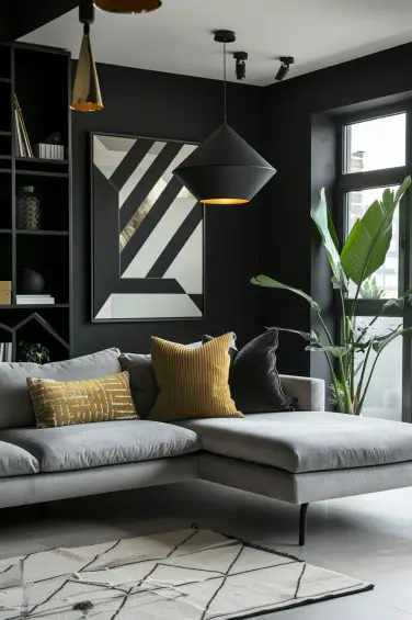 Chic Monochromatic Living Space