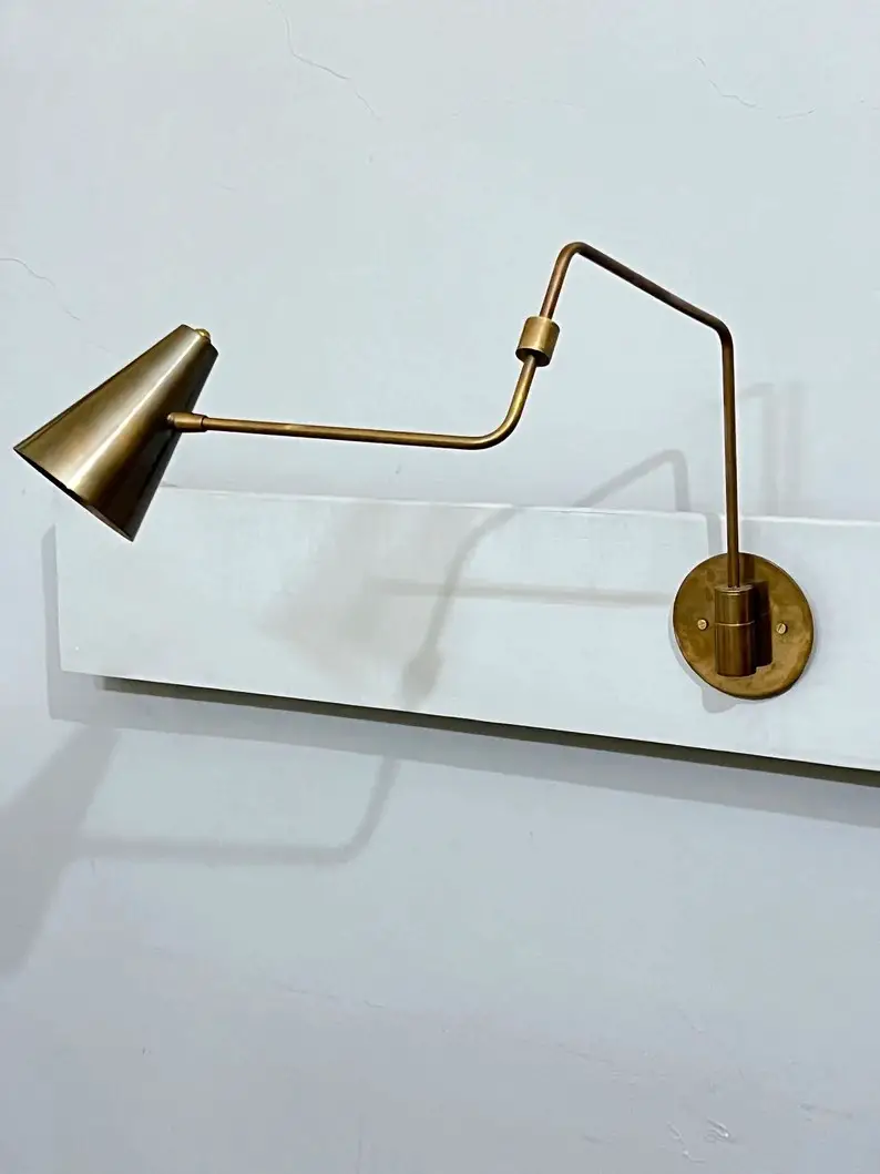 Curved Arm Handmade Brass Light