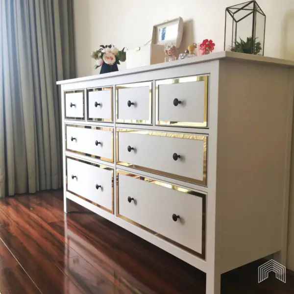 Gold Trim Hemnes Dresser Hack