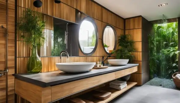 Eco-Green Ensuite: Sustainable Features in a Modern Green Bathroom