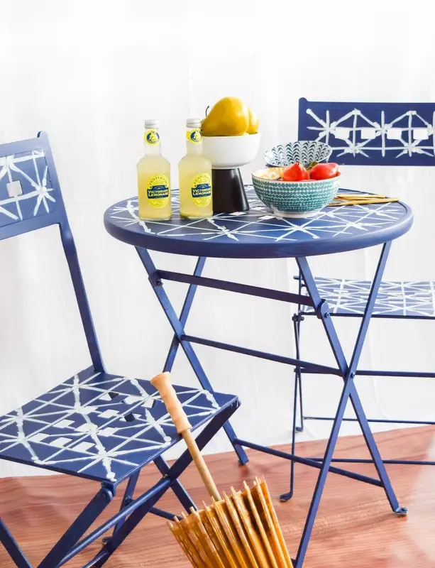 Shibori-Inspired IKEA Patio Table Makeover