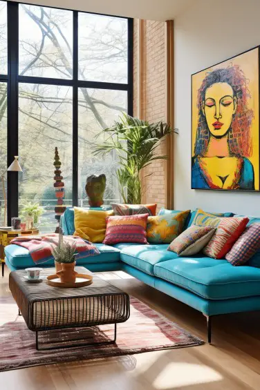 Vibrant Boho Chic Living Space