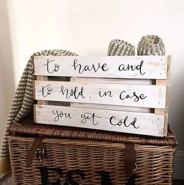 Wood Crate Blanket Box