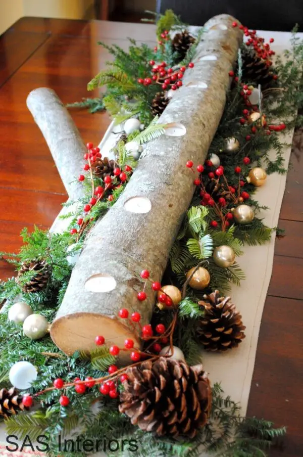 Festive Fireplace Mantel and Table Centrepiece