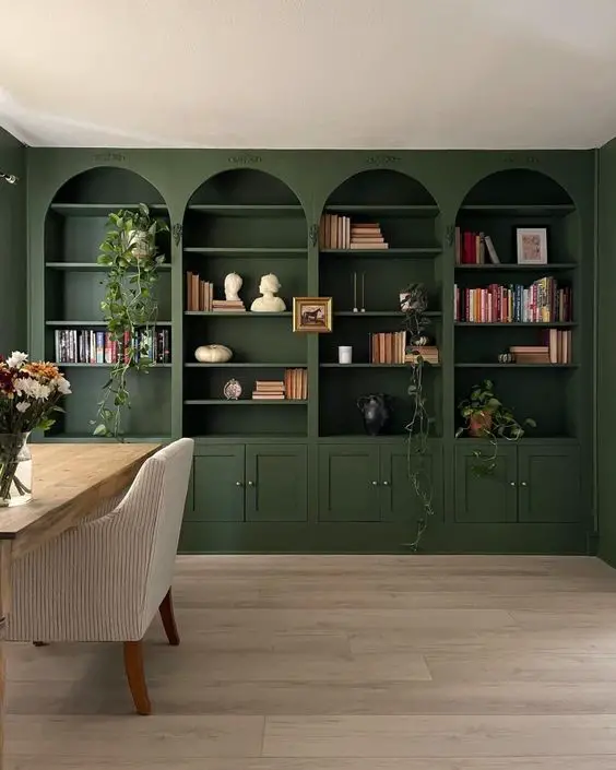 Deep Green Arched Billy Bookcase Hack