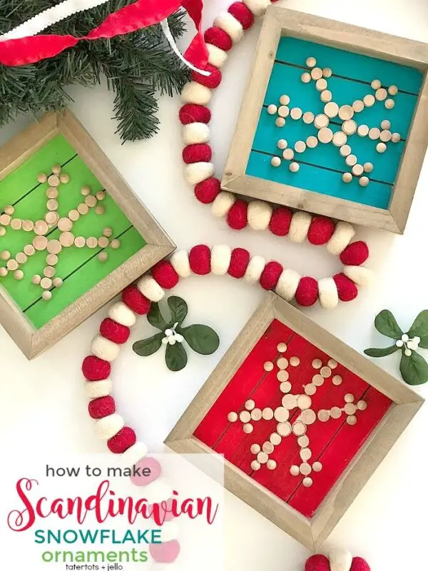 Scandinavian Wood Snowflake Ornaments DIY