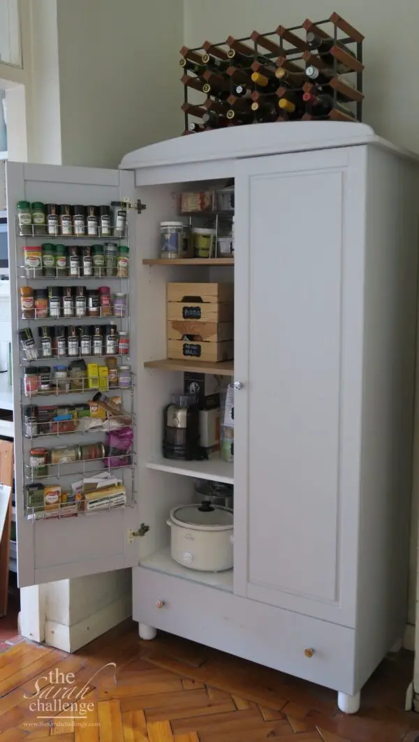 Wardrobe Turned into a Kitchen Pantry