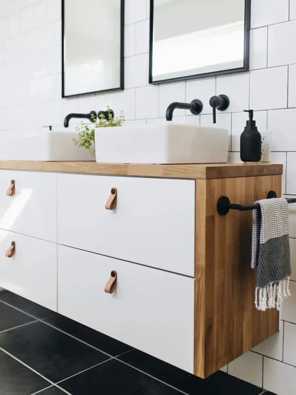 Wood Surrounded Vanity Unit