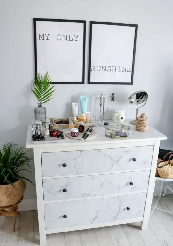 Marble Effect Hemnes Dresser Fronts