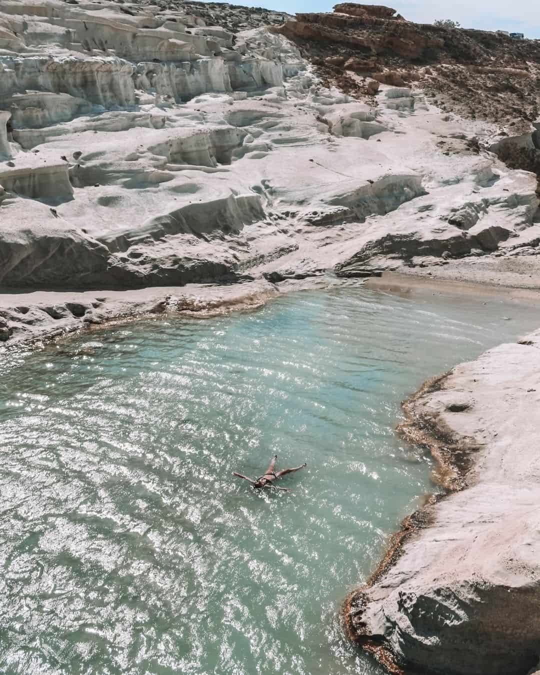 Sarakiniko beach in Milos, Greece