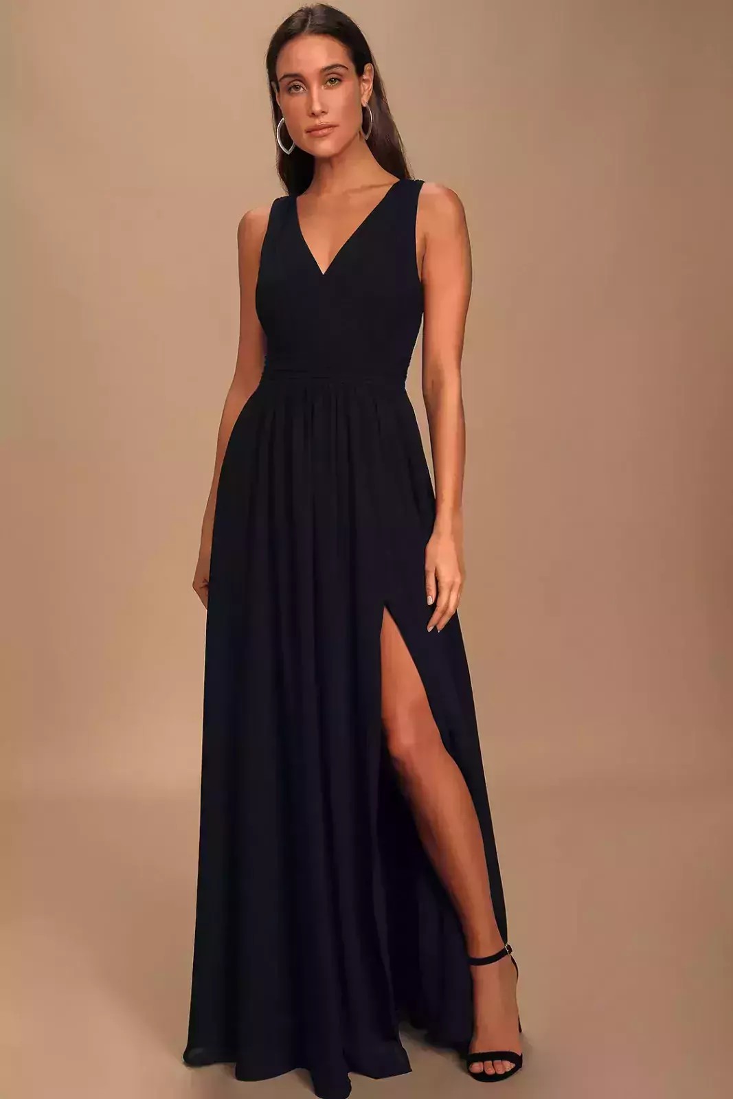 Lulus Thoughts of Hue Black Surplice Maxi Dress