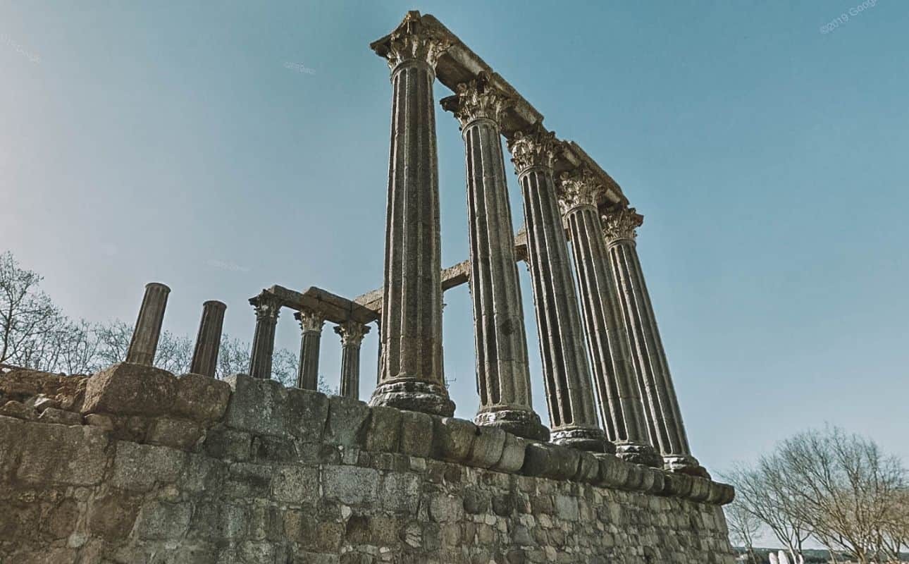 Evora Roman Temple, one of the famous monuments in Portugal