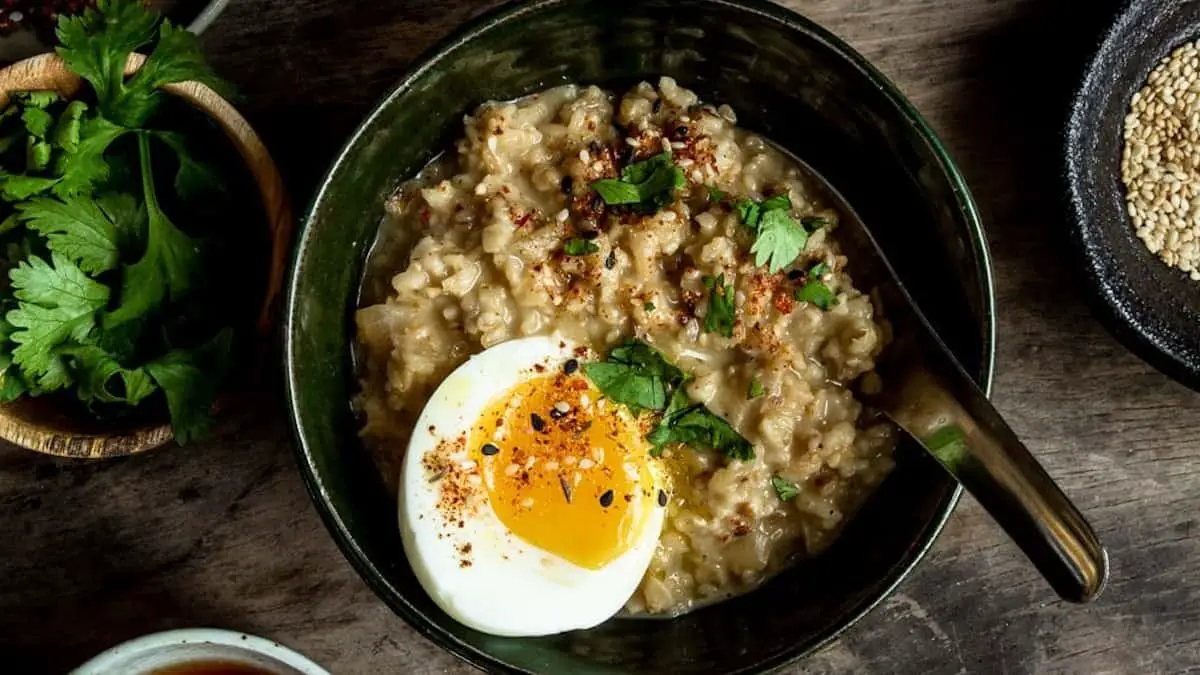 Savory Oatmeal with Miso, Cheese, and Egg