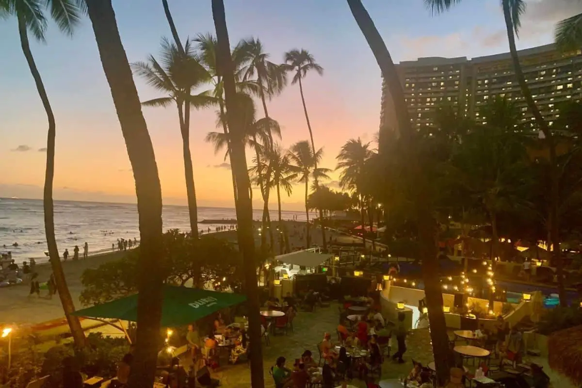 Hula Grill, for one of the top sunsets in Oahu with food