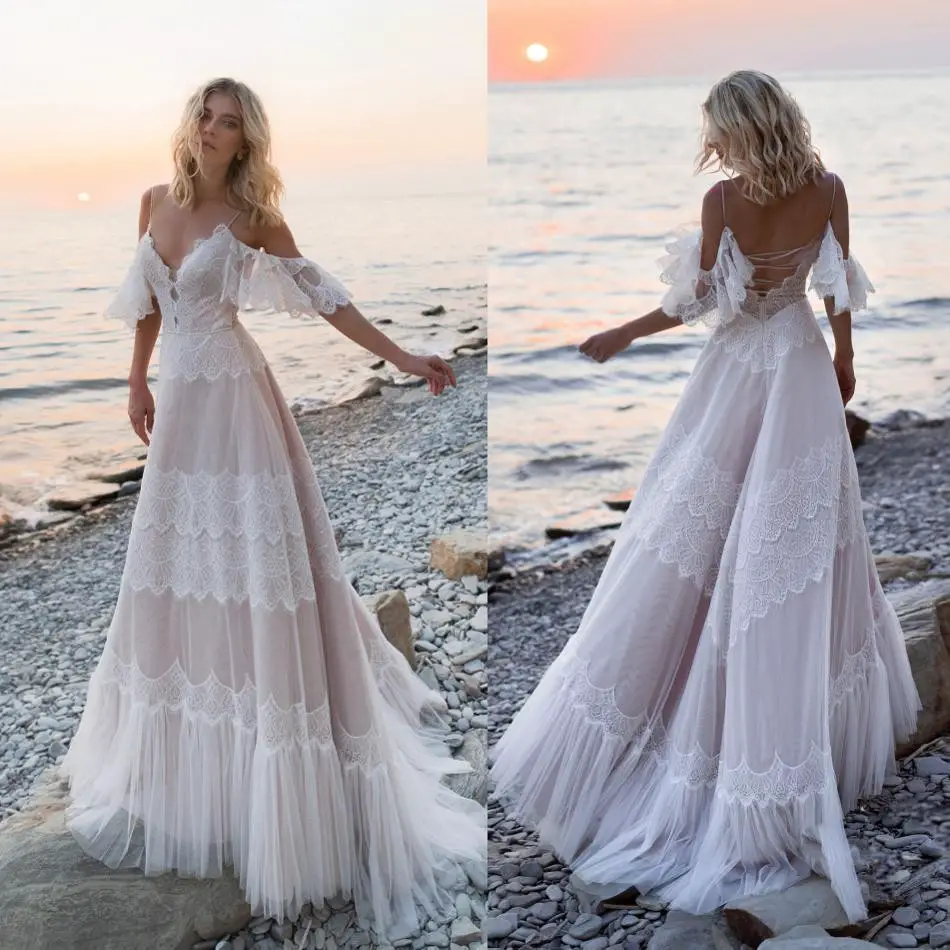 Off the Shoulder Boho Wedding Dresses