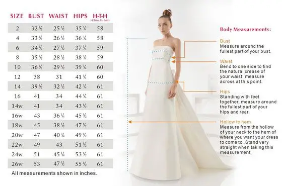 Dress Sizing Measurements