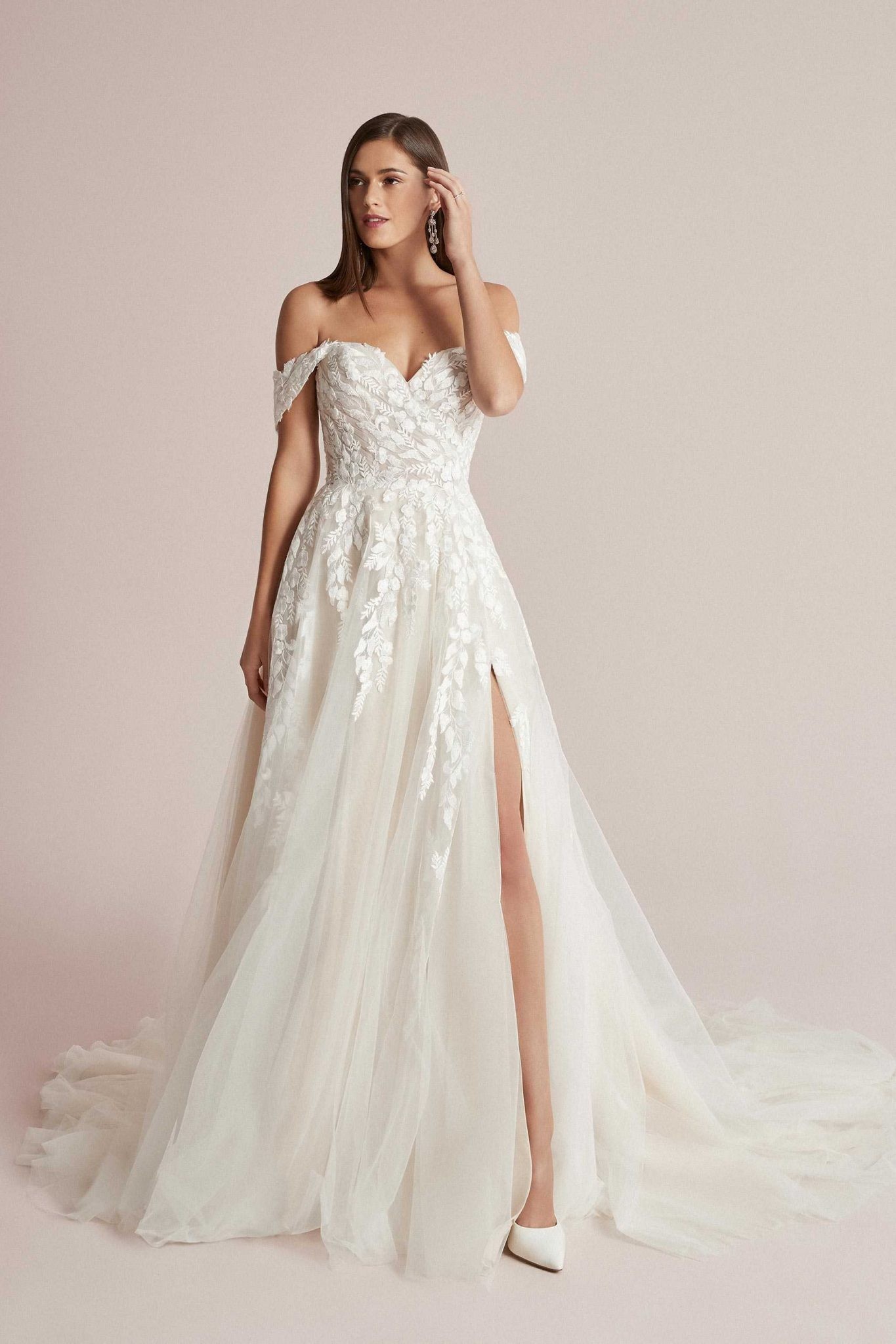 Off the Shoulder A-Line Wedding Dress