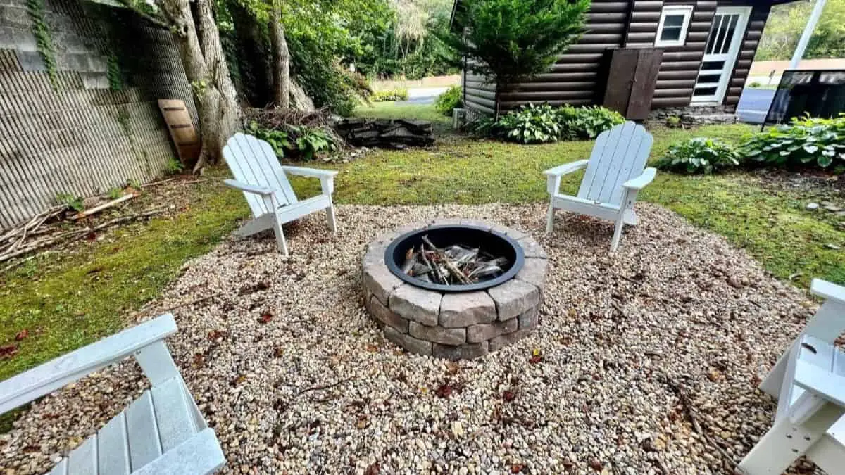 A Frame Wooden Cabin With Hot Tub